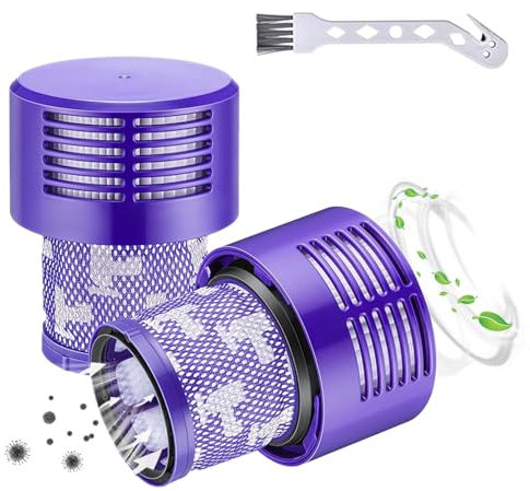 Filtros para Dyson V10, paquete de 2 filtros de repuesto Dyson, compatibles con Dyson V10 Cyclone Series, V10 Absolute, V10 Animal, V10 Total Clean, V10 Motorhead, SV12, parte # 969082-01 (estilos A)
