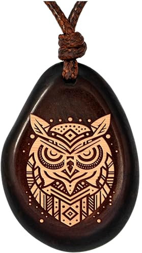Amarumi Eule Anhänger aus Taguanuss – Symbol für Weisheit, spirituelle Führung und Schutz
