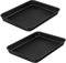 Mini Oven Tray for Baking - 2Pcs Non-Stick Baking Sheet for Oven Non-Toxic Rust-Resistant Carbon Steel Sheet Pan Easy Clean Mince Pie Baking Tray, 24 x 18 x 2 cm(Black)