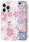 Micoden Cute Curly Wave Case for iPhone 16 Pro Max,Clear with Anti-Yellowing Flower Floral,Soft TPU Slim Bumper Shockproof Anti-Scratch Protective Wavy Cover for Girls Women-Pink