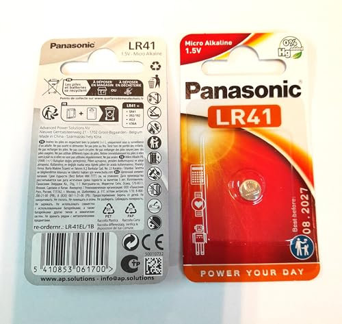 Pile Alcaline LR41 1,5V, Compatible SR41/392/192/AG3/V36A