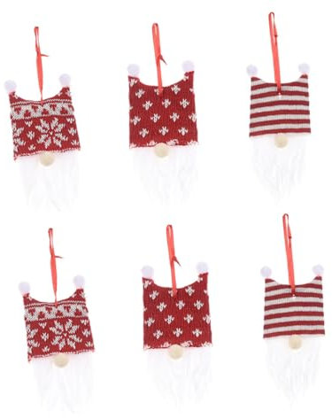 Warmhm Weihnachtsanhänger Doppel Kugel Holz Dekoration Für Weihnachtsbaum Haus Garten Festtagsdeko 6 Stück