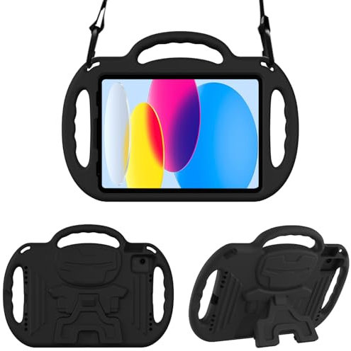 Surom Funda infantil para iPad de 10ª generación 2022 y iPad Air de 11 pulgadas (M2) 2024 y iPad Air de 6ª/5ª/4ª generación de 11.9 pulgadas y iPad Pro 11, funda a prueba de golpes con correa para el