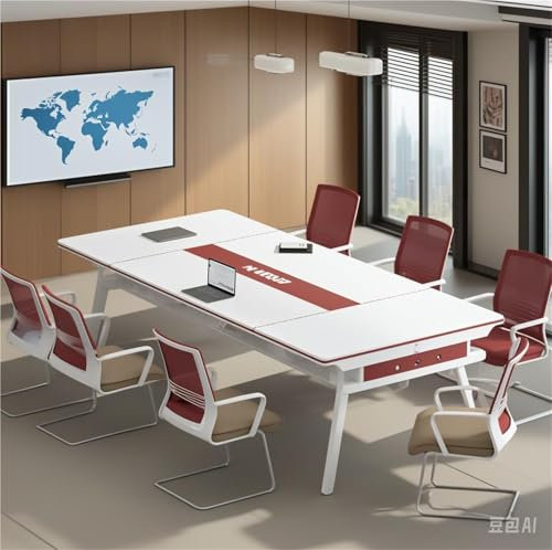 Konplfdzn Konferenztisch for 2-6 Personen 200 X 90 75 cm Moderner Konferenztisch Besprechungs-Und Seminartisch Mit Kabeldurchführungen Konferenzraumtisch Besprechungen Klassenseminare [ohne Stühle]