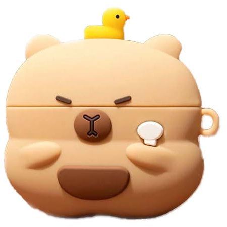 PIQIUZC Schutzhülle für AirPods 4 (3D-Cartoon-Design, stoßfest, Silikon, mit Karabiner)