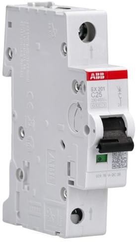 ABB SX201-C25 Sicherungsautomat FlexLine C-Charakteristik 6kA 25A 1P | LS-Schalter mit Push-in-Klemmen für PSX-Phasenschiene, 230V AC, 1-polig + Neutralleiter 2CDS251003R0254