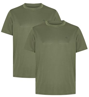 DANISH ENDURANCE Sport T-Shirt Herren, 1er & 2er Pack, Olivgrün, XL