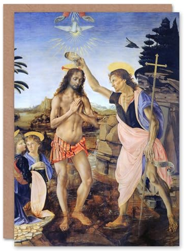 Artery8 Leonardo da Vinci Art Card Verrocchio Baptism of Christ