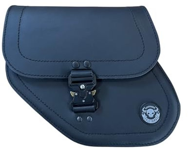 ORLETANOS Yuma schwarz Links Seitentasche kompatibel mit Indian Scout/Chief Satteltasche Echtleder groß unikat Bobber Darkhorse