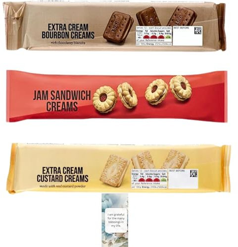 Biscuits Hamper Bundle Extra Creams Custard, Bourbon, And Jam Sandwich Hamper (3 Mixed Pack) – Idea Gift, All Occasion – By Oerich Gift