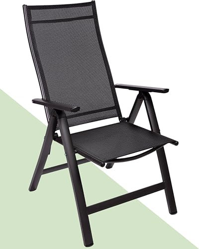 Homeoutfit24 London Gartenstühle 8er Set, Made in Europe, Balkonstuhl klappbar, Hochlehner Gartenstuhl, Esszimmerstuhl, Balkon & Terrasse, verstellbar, Terrassenmöbel, Campingstühle, wetterfest