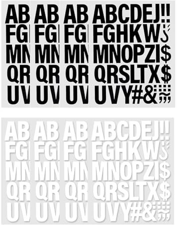 8 PCS Iron on Letters, Sheets Heat Transfer Letters, Alphabets Iron on Name Printing, 2 Inch Heat Transfer Vinyl for Sport T Shirts, Clothing DIY Crafts(White and Black)