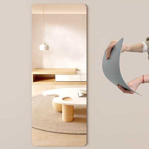 Vollkörper-Acryl-Spiegelaufkleber – Selbstklebende, bruchsichere, flexible HD-Spiegelfolien für Badezimmer, Schlafzimmer, Tür – 40x120 cm (15,7x47,2 Zoll)