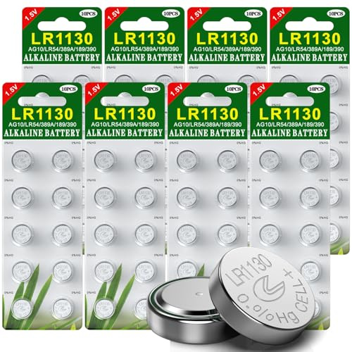 GutAlkaLi 80 Stück AG10 LR1130 1.5V Alkaline Knopfzelle Batterien ohne Quecksilbe