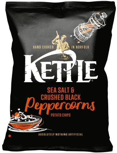 Kettle Potato Chips By Any Multipack 2026 (Kettle Sea Salt & Crushed Black Peppercorns Potato Chips 130g)