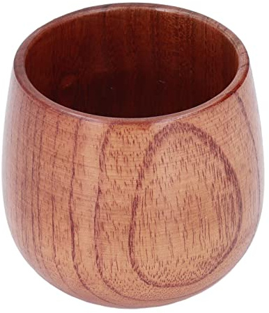 Keenso Tasse en Bois, Tasse à Eau en Bois Massif Naturel, à café en à Gros Ventre, Température Stable, Verres Faits à la Main de 120 G pour le thé, le café, le Vin dans la Cuisine, le Bar et la