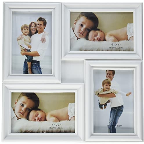 Zep Malaga Kunststoff-Bilderrahmen Fr 4 Bilder Je 10 X 15 Cm, Wei, Mae 31 X 31 Cm