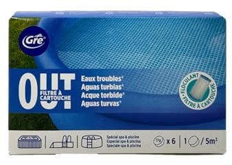 Gre 90143 - Stop Aguas Turbias, solución para aguas turbias. Apto para piscinas desmontables. 6 pastillas de 30 gramos.