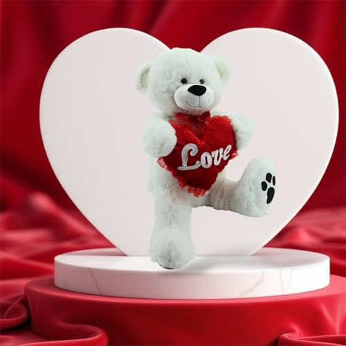 Sweety Toys 5710 XXL Riesen Teddy Valentine Teddybär 80cm Weiss mit Herz Love supersüss