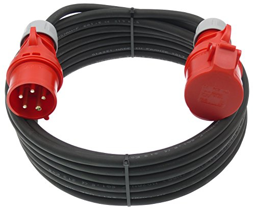 netbote24 Starkstromkabel 16A 20m mit Phasenwender H07RN-F 5x1,5 Starkstrom Verlängerungskabel CEE Verlängerung 16 Ampere Kabel 5x1,5mm2 Baustelle Werkstatt Industrie Geeignet Outdoor IP44