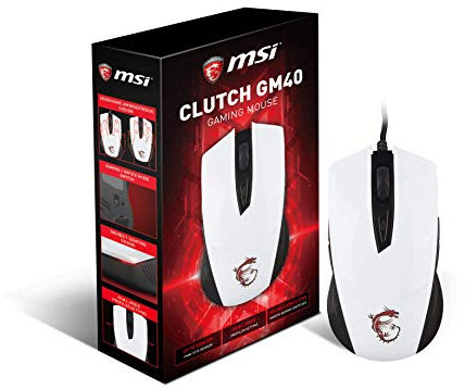 MSI CLUTCH GM40 - Blanc - Souris Gaming Ambidextre filaire / Optique 5000dpi / 8 boutons / USB