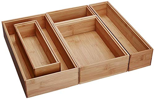 vermessen International 88005 stapelbar Bambus Organisation Boxen, Set von 5