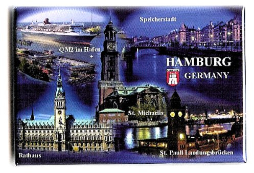 Foto-Magnet Hamburg Multipicture ca. 8 x 5,4 cm