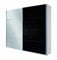 Rauch Möbel Quadra Kleiderschrank, Schwebetürenschrank, 2-türig, inkl. Zubehörpaket Basic 3 Einlegeböden 3 Kleiderstangen, Farbe Alpinweiß/Glas schwarz, BxHxT 226x210x62cm