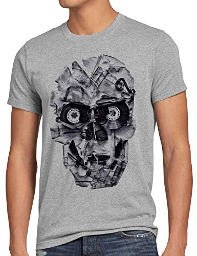 style3 DJ Skull Herren T-Shirt Tape 80er Tape 80er Kassette Totenkopf