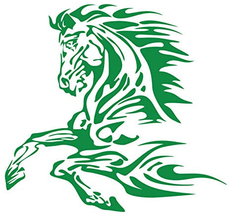 kleb-Drauf | 1 Pferd | Grün - glänzend | Autoaufkleber Autosticker Decal Aufkleber Sticker | Auto Car Motorrad Fahrrad Roller Bike | Deko Tuning Stickerbomb Styling Wrapping