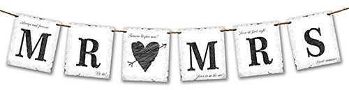 P&D Girlande Mr and Mrs, Weiß und Schwarz