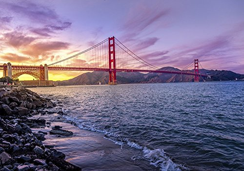 Pixblick - Golden Gate Bridge - Hochwertiges Wandbild - Material=Alu Dibond 70x50 cm