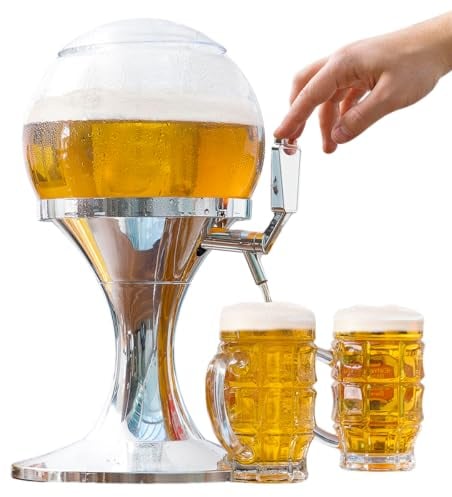 InnovaGoods Ball Dispenser di Birra refrigerante, Acrilico, Argento, 24x24x42 cm