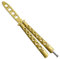 BOKHAMMER Gold Butterfly Balisong stumpfer legaler Trainer Flipper inkls. Tasche und Ersatzschrauben