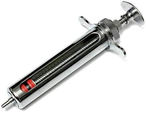 EatingBiting(R) 30 ml wiederverwendbare Edelstahl-Spritze, hypoderme Tierspritze, Glas für Labor, hochwertiger Edelstahl, einfache Struktur, mit Feststellschrauben, einfache Bedienung