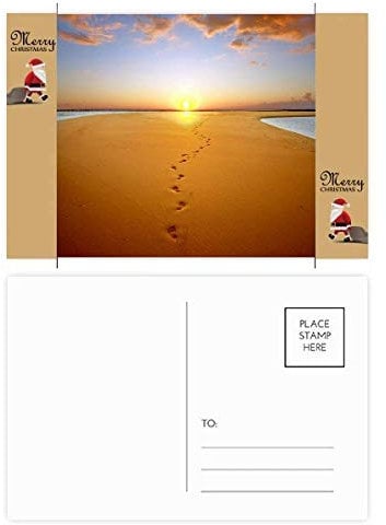 Postkarte mit Fußabdruck, Sonnenuntergang, Seidenstraße, Kamel, Wüste, Weihnachtsmann, Geschenk, 20 Stück