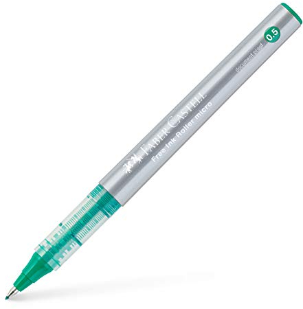 Faber-Castell 348504 - Free Ink Roller 0,5 Verde. Pack de 12. Pack de 12.