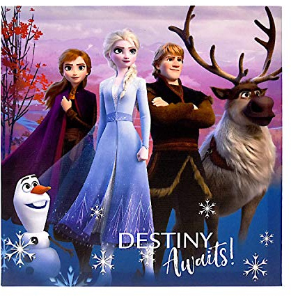 Disney Frozen 2 4 Pack Canvas LED Wall Art, Eachpiece Measures 11.4 X 11.4, Multi