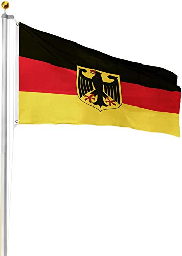 Fahnenmast aus Aluminium Farbe Deutschland mit Adler Größe 8.00 Meter