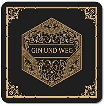 Interluxe leuchtender LED Untersetzer - Gin und Weg - Geschenk oder Tischdeko für Gin-Tonic, Geburtstag, Party