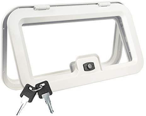 Sportello di servizio per roulotte e camper | 3 misure a scelta | bianco | chiusura inclusa | sportello portaoggetti (595 x 315 mm)