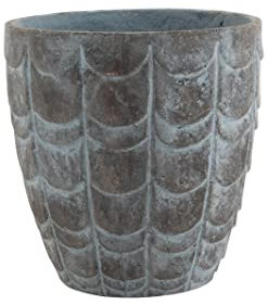 J-line Zen et Ethnique Cache Pot de Fleur reliefs écailles Aspect céramique