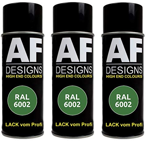 Alex Flittner Designs 3x RAL Lackspray Autolack Buntlack Spraydose RAL6002 LAUBGRUEN matt