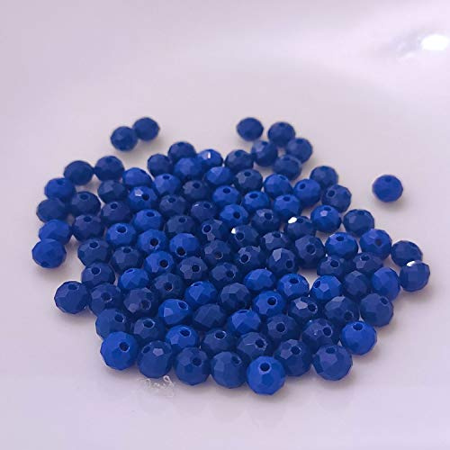 Kopper-24 (3 mm/Blau/Königsblau) Glasperlen - Bastelperlen aus Glas facettiert Kristall Diamant Optik Loch Perlen zum Basteln auffädeln Armbänder Traumfänger bunt Set DIY kleine große Kinder Schmuck