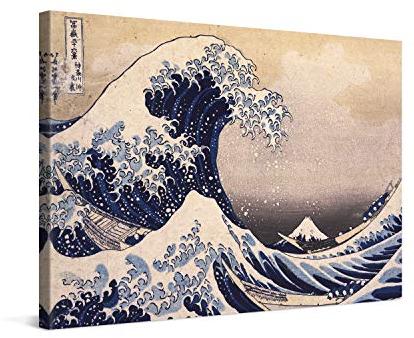PICANOVA – Katsushika Hokusai – The Great Wave off Kanagawa 120x80cm – Bild auf Leinwand – Premium Kunstdruck Auf 2cm Holz-Keilrahmen Für Schlaf- Und Wohnzimmer – Klassische Kunst