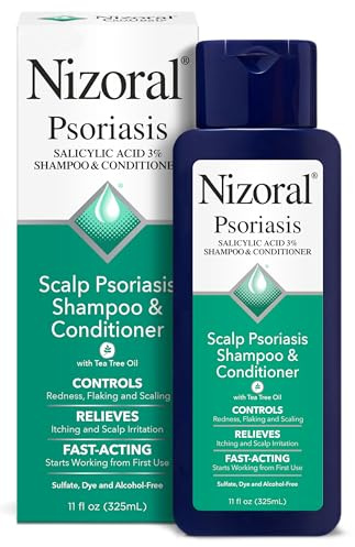 Nizoral Psoriasis Shampoo & Conditioner, 11 Oz, Gentle Scalp Treatment, Relieves Itching and Flaking, Redness and Scaling Effective Scalp Psoriasis Shampoo with Salicylic Acid and Tea Tree Oil