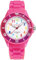 Alienwork Kids Lernuhr Kinderuhr Mädchen Uhrzeit Lernen Rosa Silikon-Armband Mehrfarbig Kinder-Uhr Wasserdicht 5 ATM Zeit Lernen