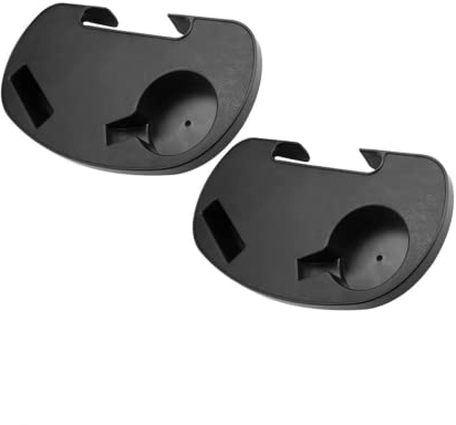 GOLRISEN 2 Piezas Portavasos para Silla de Playa Bandeja para Tumbona Plegable con 2 Compartimientos para Poner Móvil y Bebidas Soporte de Plástico para Silla de Gravedad Cero para Poner Libros Gafas