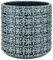 Nordring Retro Übertopf Vintage Pflanztopf für Zimmerplanzen Blumentopf Cross M (12,5 cm ø), Petrol, Keramik
