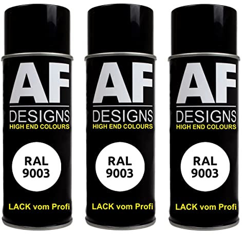 Alex Flittner Designs Spray de Peinture Acrylique RAL 9003 - Blanc brillant - 3 x 400 ml